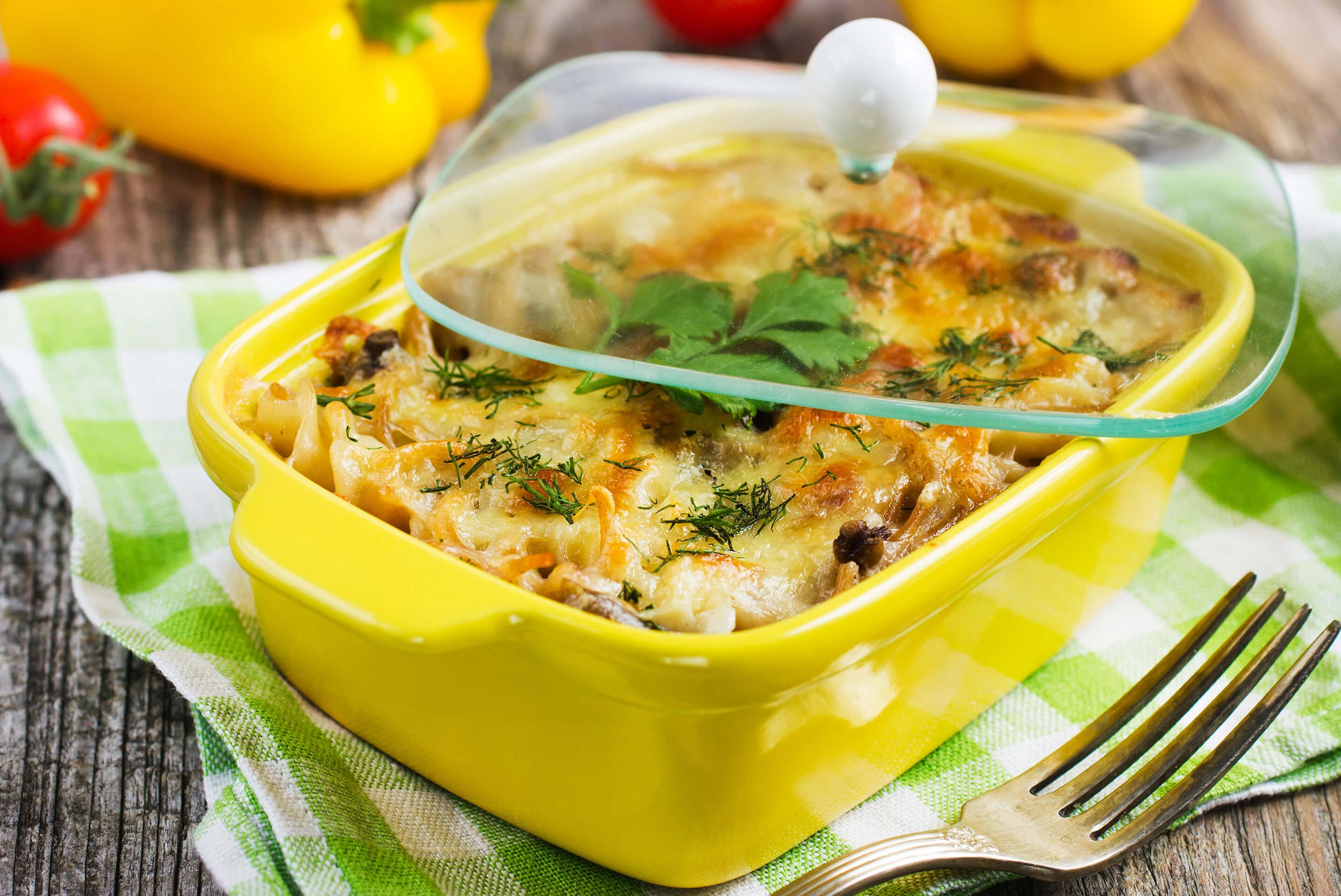 Pâtes aux légumes et aux chanterelles gratinées TOUGO